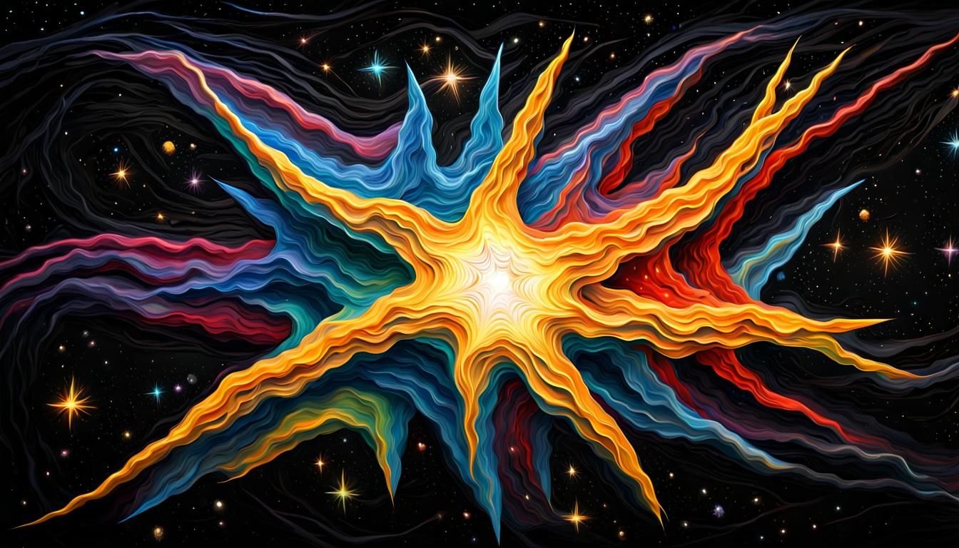 Electromagnetic Star Birth in Impasto Style