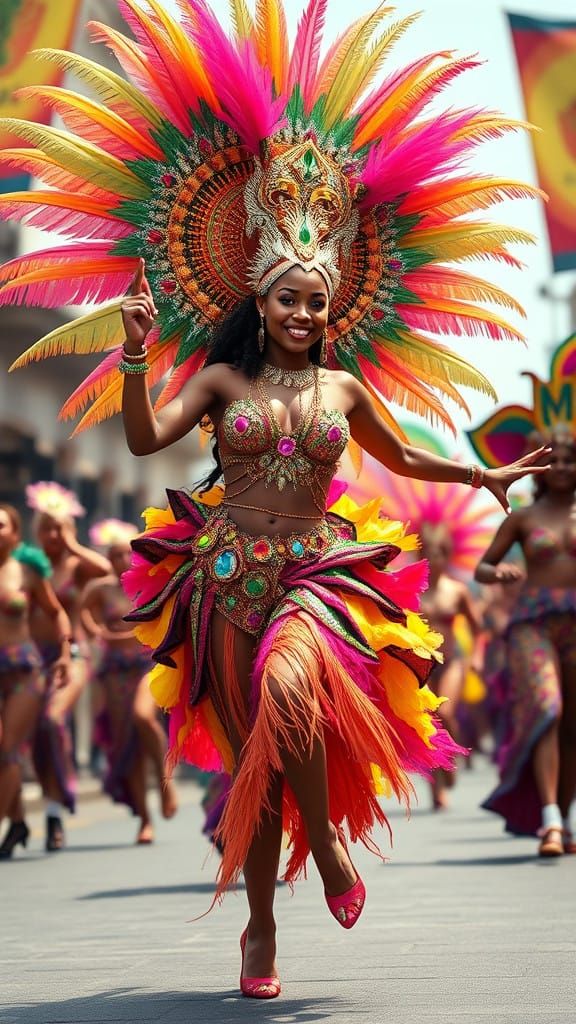 Vibrant Afro-Brazilian Carnival Queen