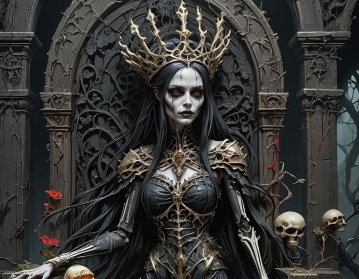 Urgathoa: Alluring Princess of Decay in Cartoon Style