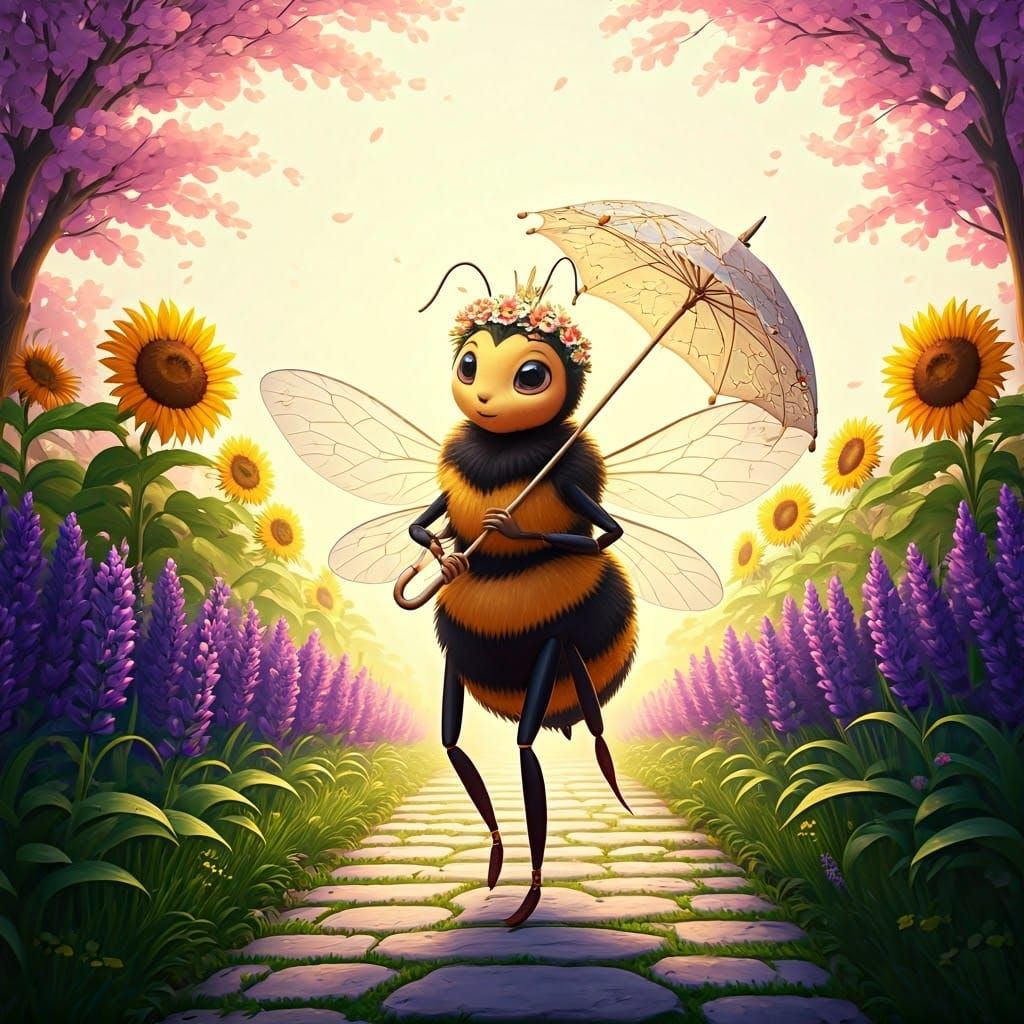 Adorable anthropomorphic queen bee...