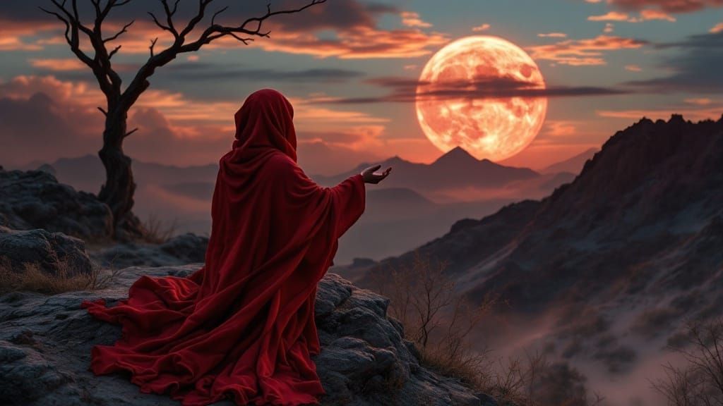 Ethereal Moonlit Scene in Ancient Style