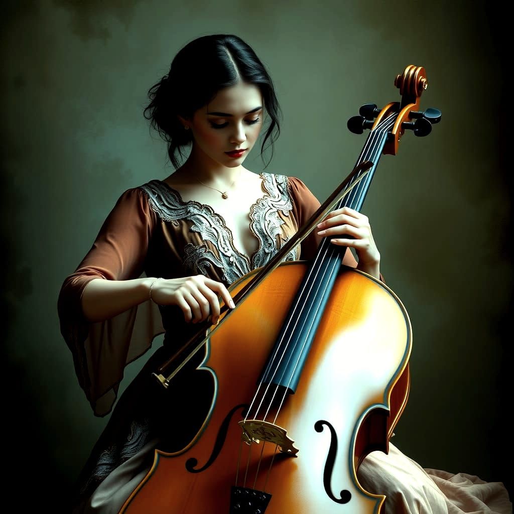 Surreal Violinist in a Dreamy Landscape