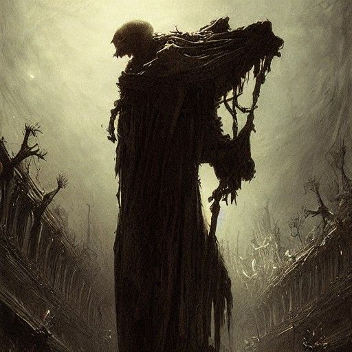 Gen Z Horror in Engraving Style