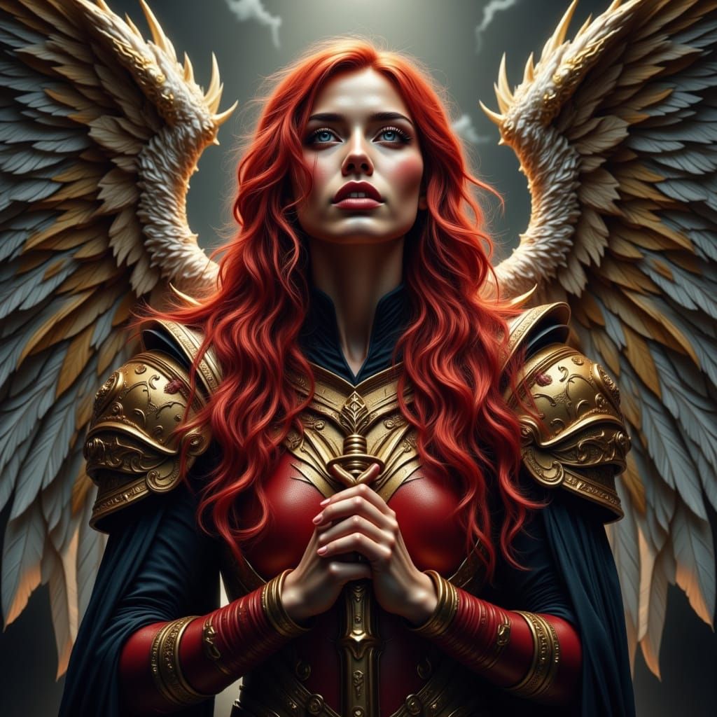 Ethereal Valkyrie in Norse Armor with Majestic Wings