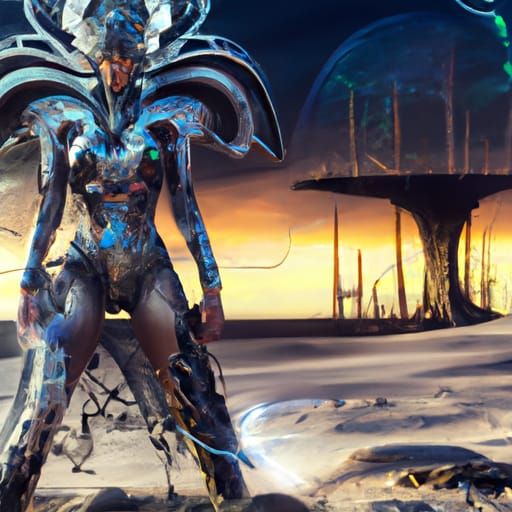 Futuristic Burning Man Outfit in Dark Fantasy Style