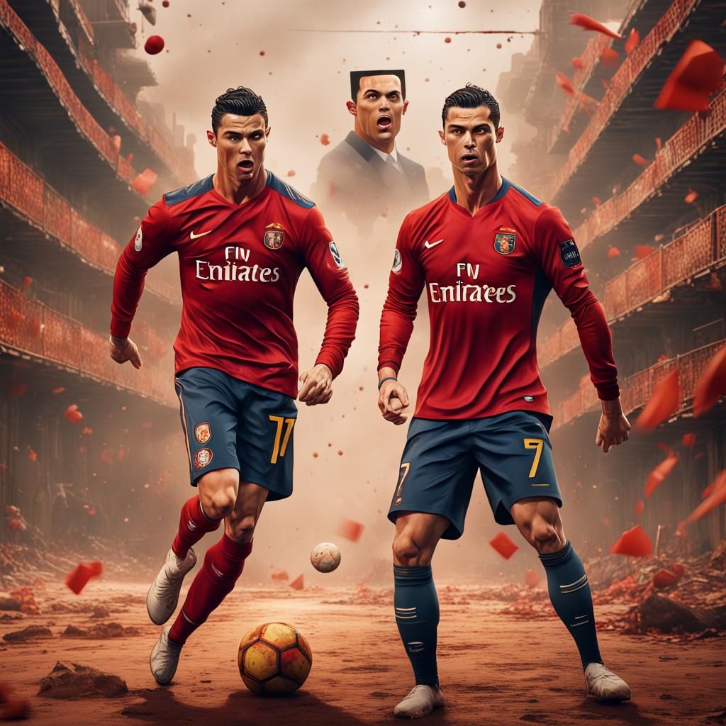 Cristiano Ronaldo and Pedro Sanchez: Detailed Matte Painting