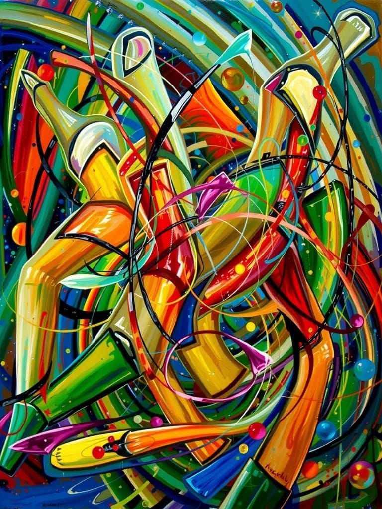 Vibrant Abstraction in Expressive Dance of Colors