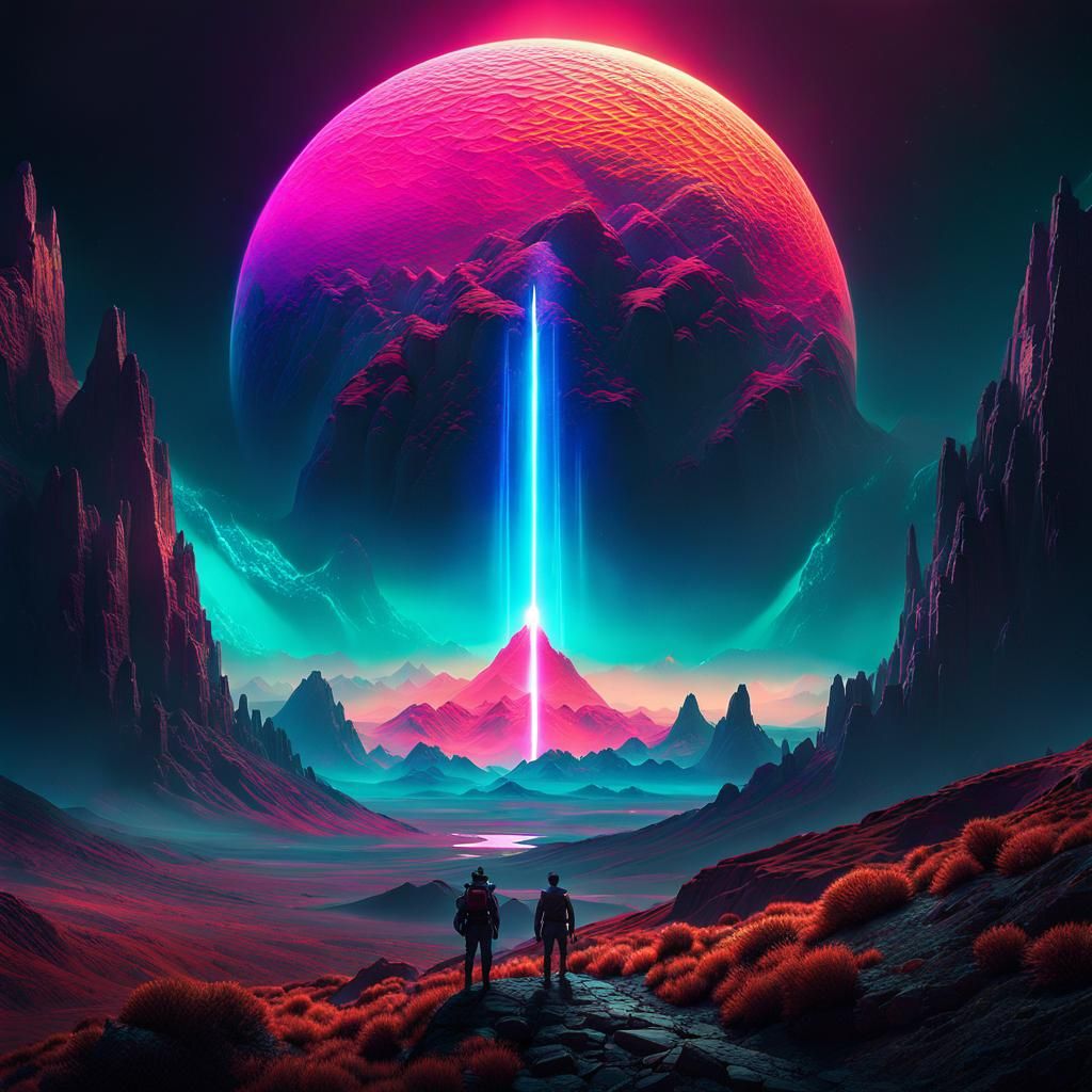 Epic Atompunk Landscape: Standing Before Gods