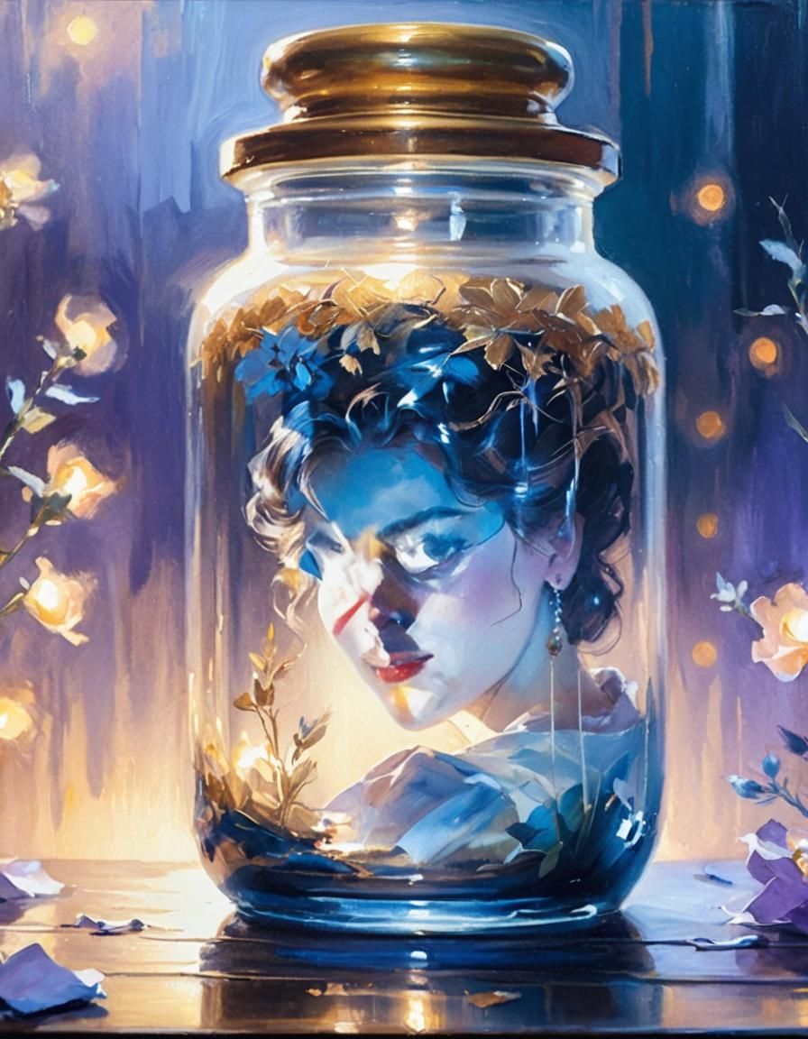 Elegant Woman Portrait in Oil Painting Style