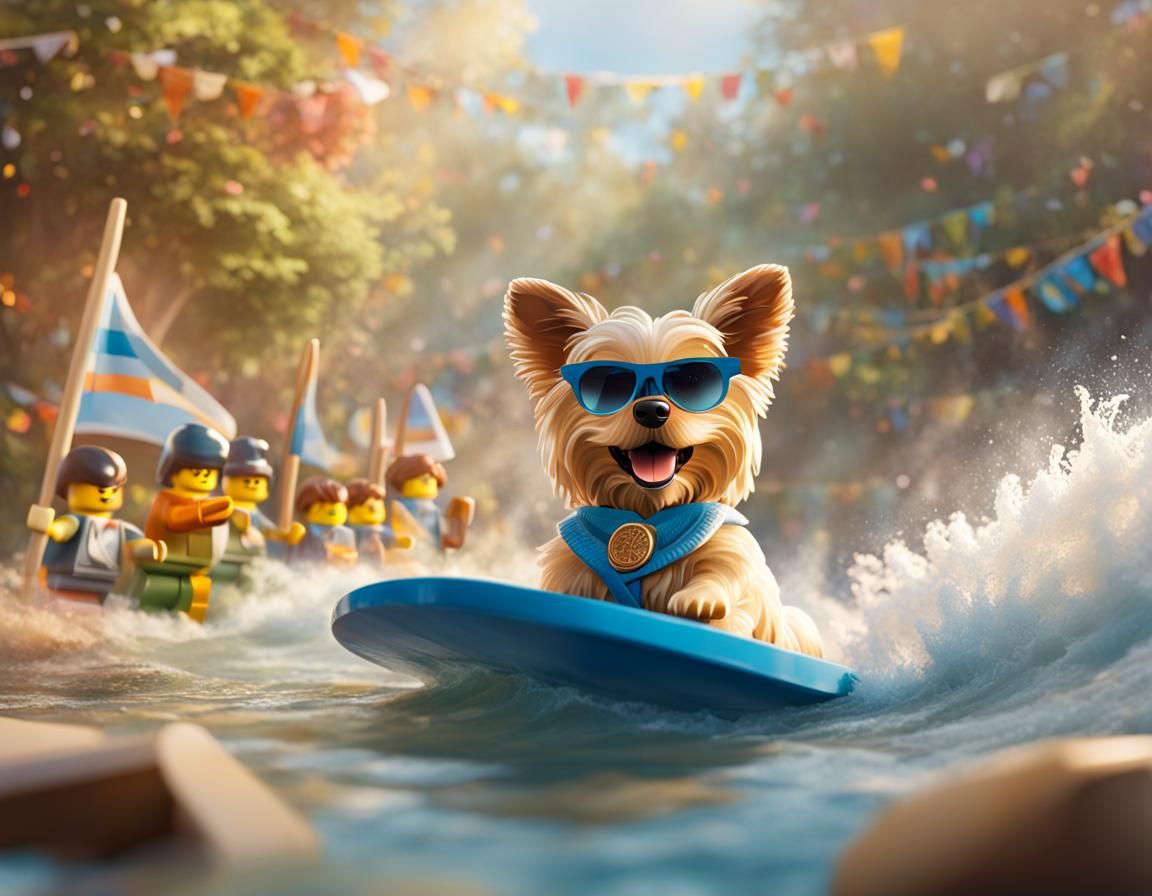 Surfing Dog  . . . Lego Audience