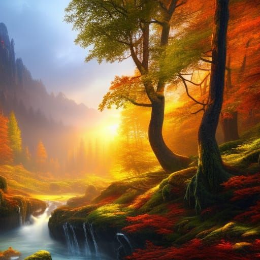 Detailed Autumn Forest River in Unreal Engine