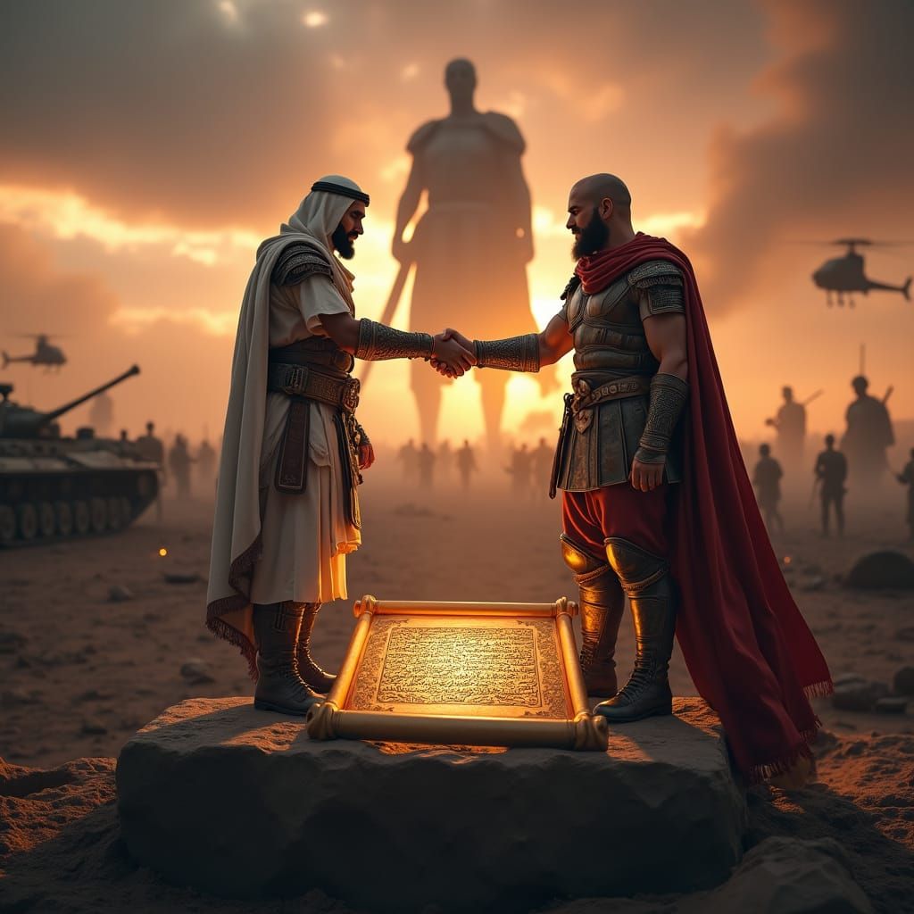 Epic Unity of Warriors in a Widescreen Cinematic Scene