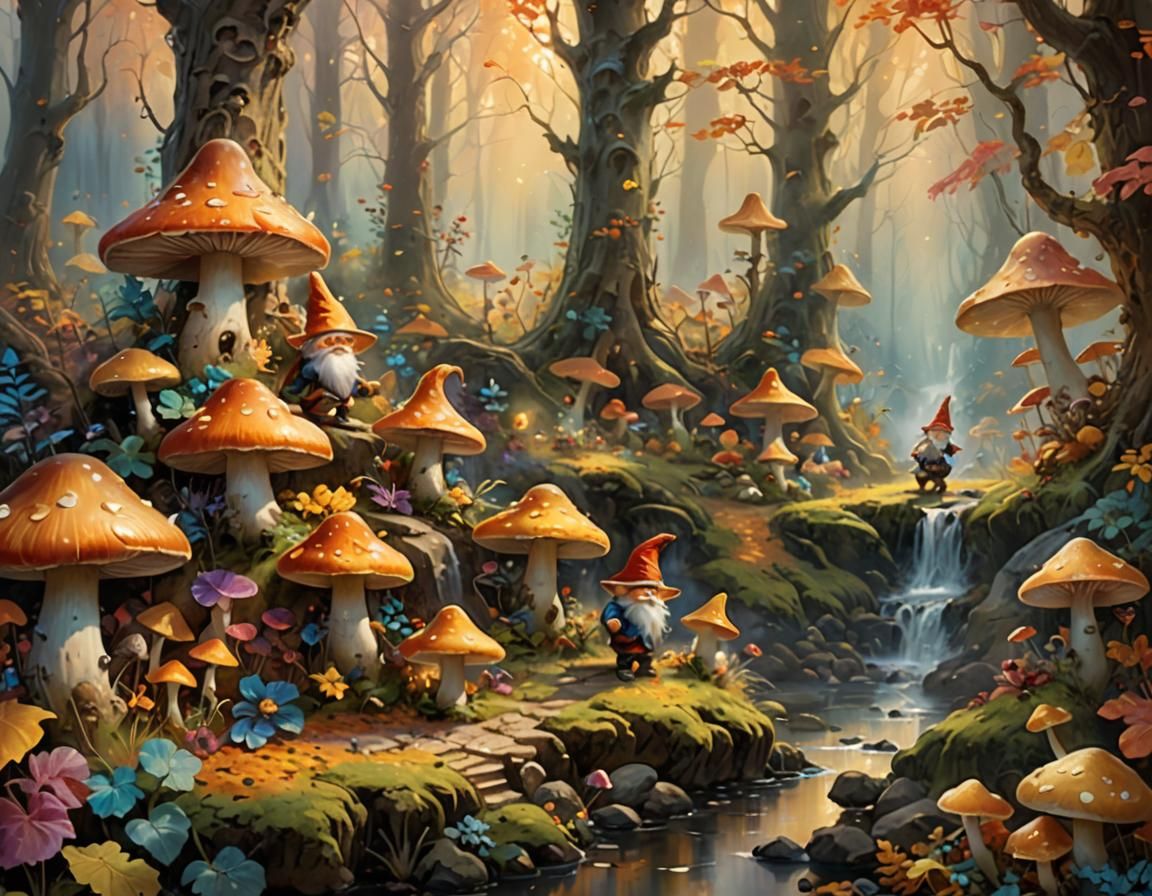 Enchanted Forest Gathering: A Thomas Kinkade-Inspired Fantas...