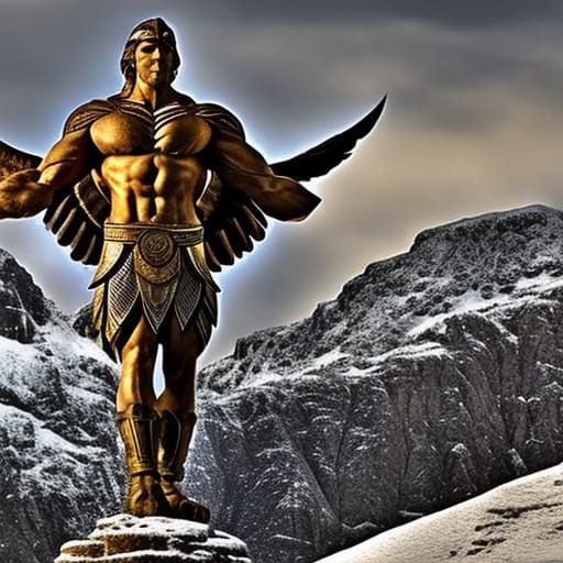 Hyperrealistic Jesus Christ as Hawkman Portrait