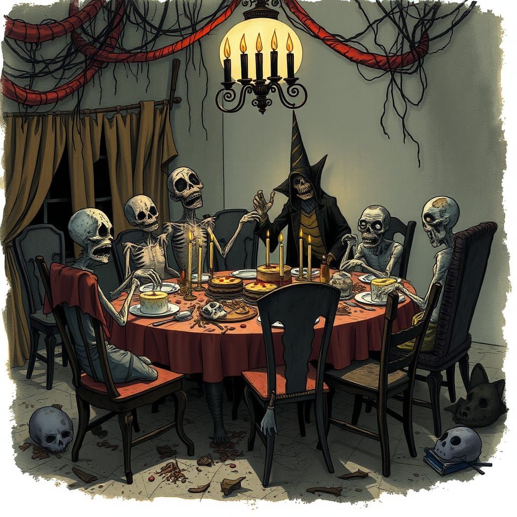 Macabre Birthday Party with Ghouls and Zombies
