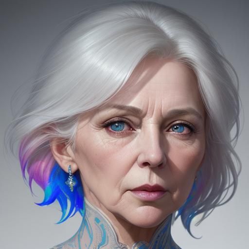 Hysterical Medieval Woman: Hyperrealistic Splash Art Portrai...