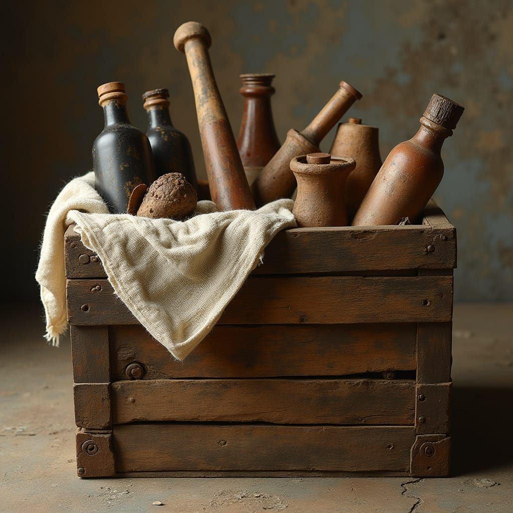 Ancient Crate of Supplies in Classical Greek Style