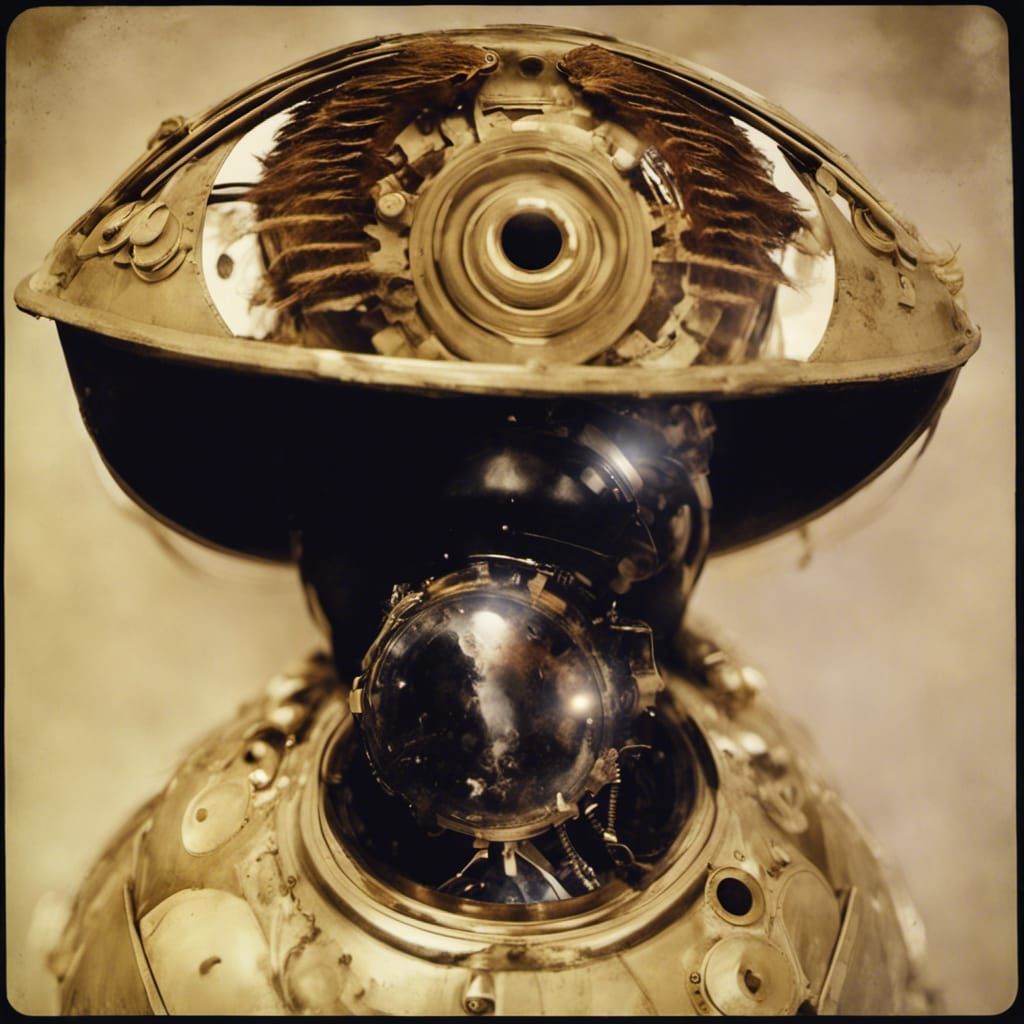 Gears and Wings: Surreal Space Helmet Vision