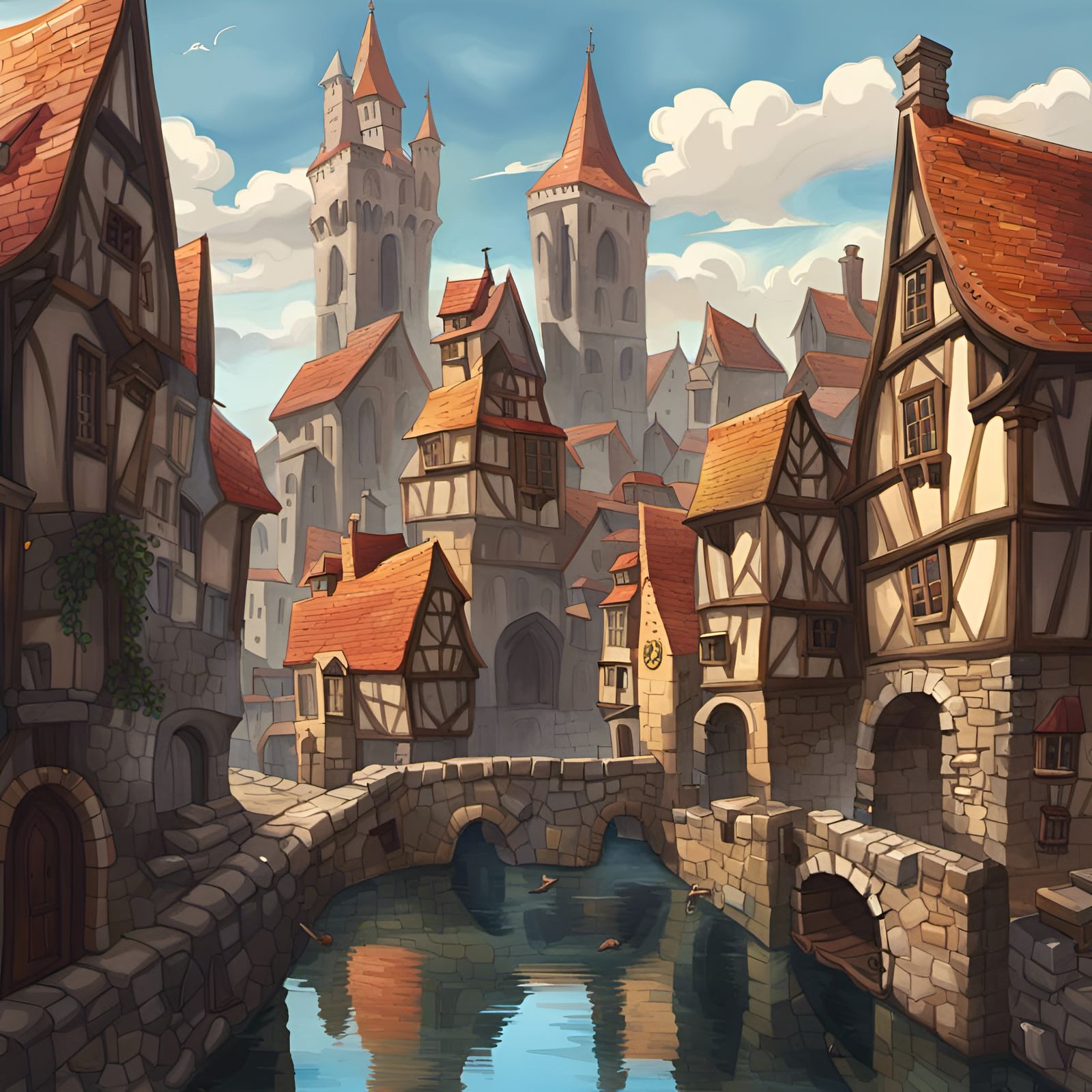 a painting of an abstract middle ages