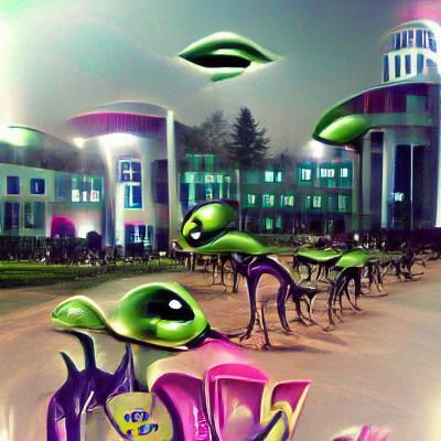 Futuristic Alien University Campus