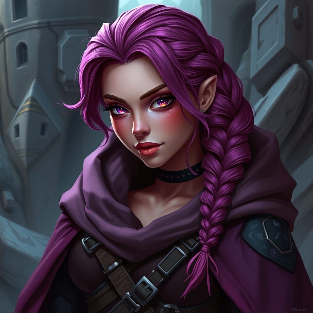 Zeltron Female Scout with Violet Eyes and Fuchsia Hair
