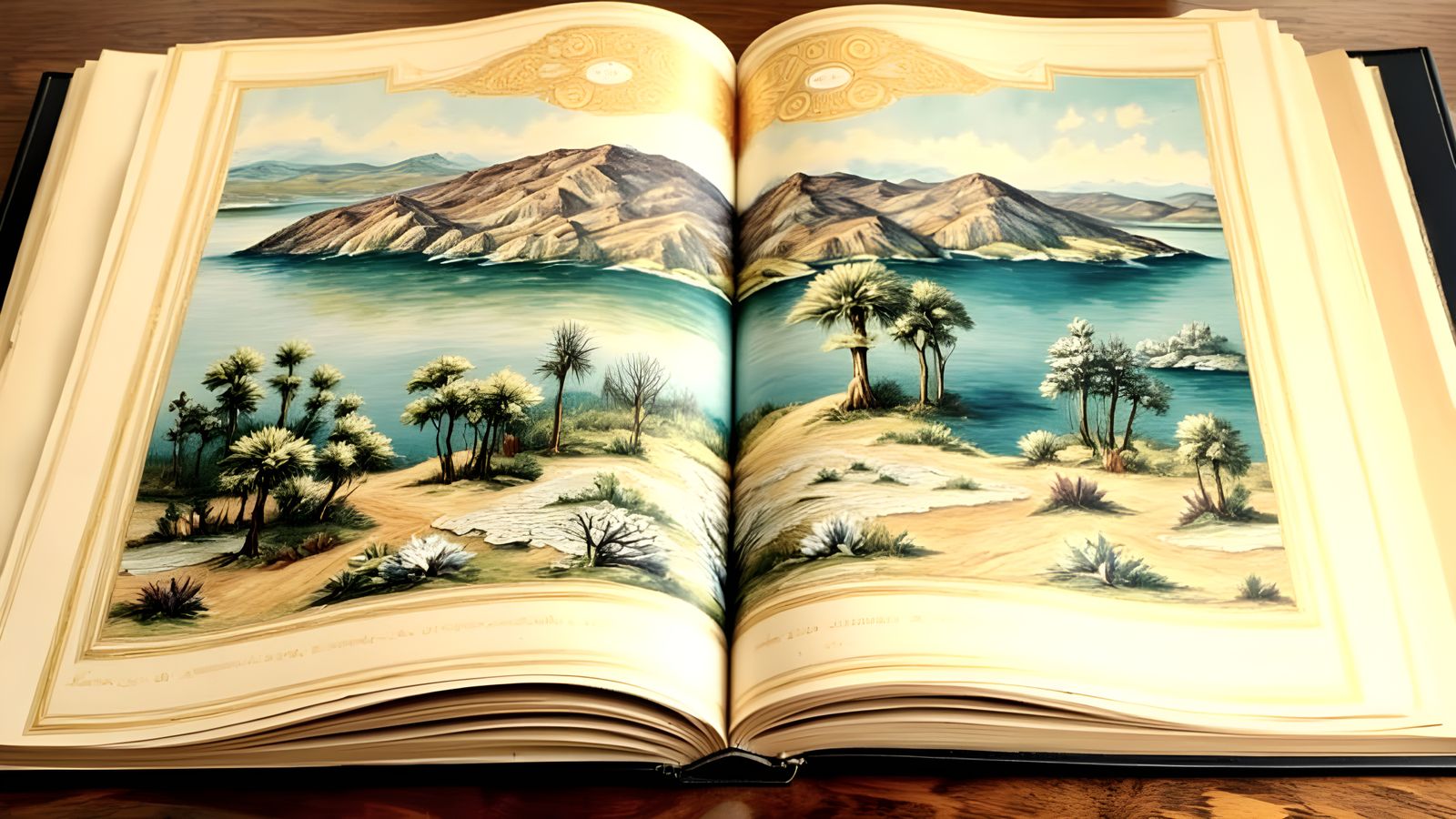 Vibrant 18th Century Atlas in Oil Paint Style with Impasto B...