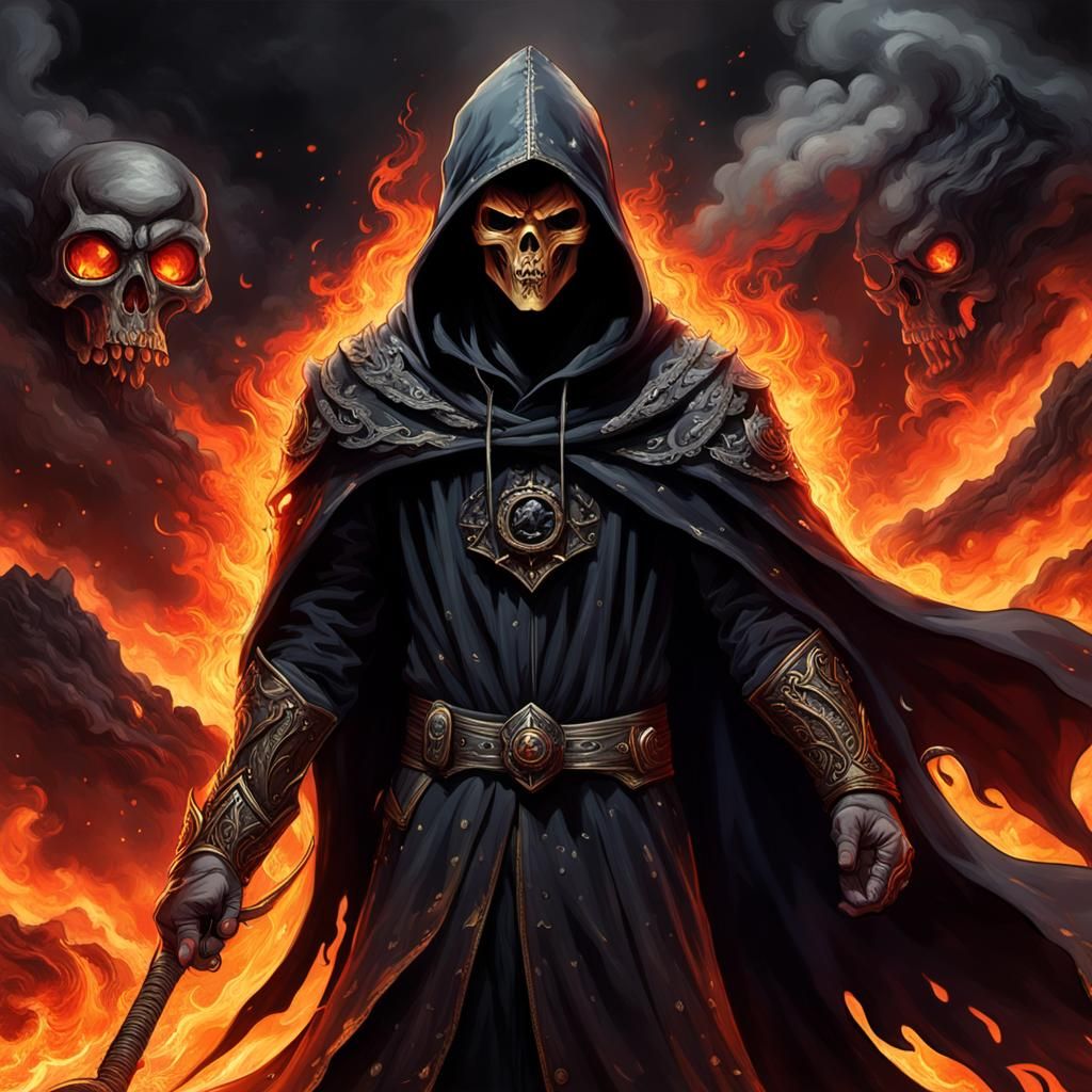 Apocalyptic Reaper with Scythe of Flame and Souls