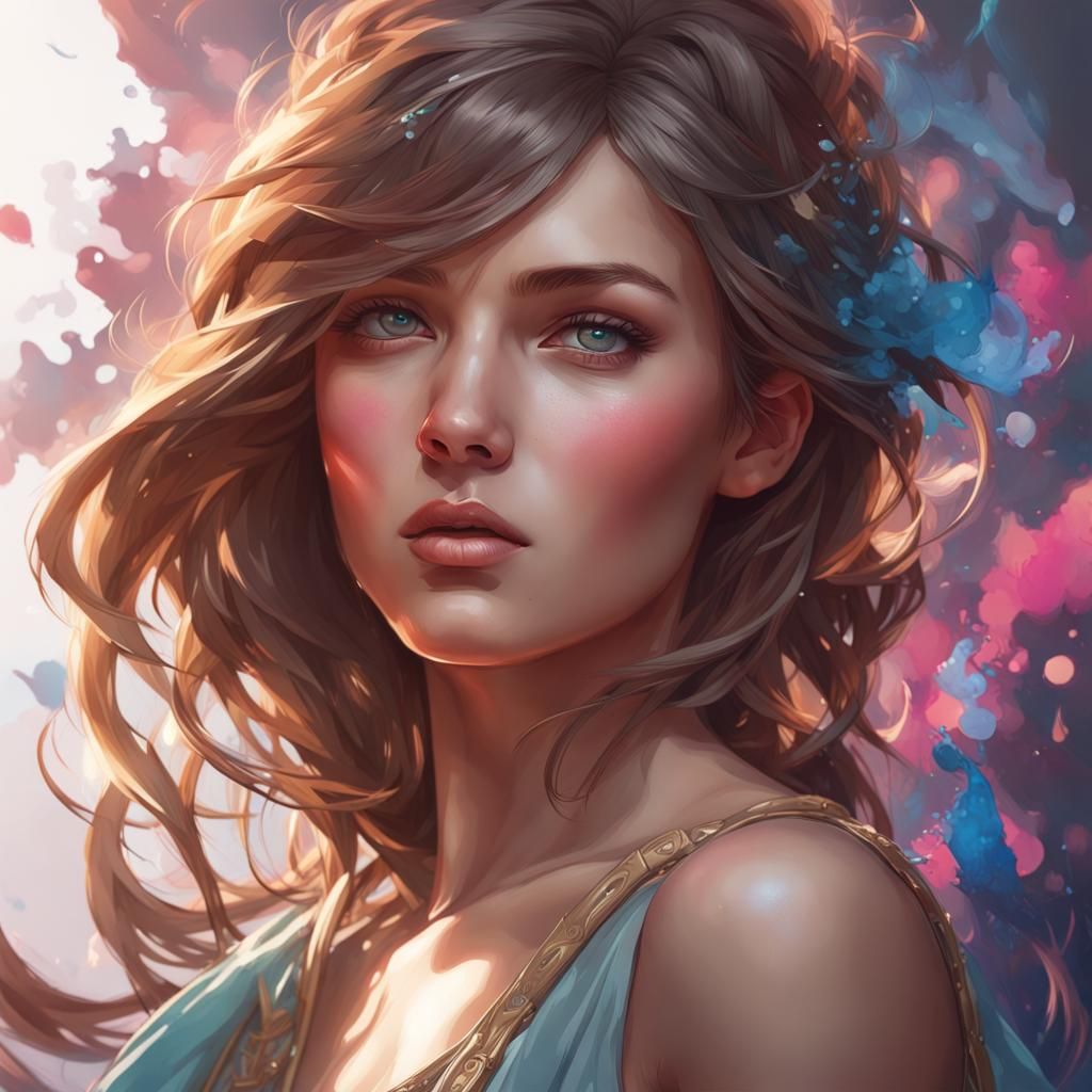 Beautiful Girl Portrait in Hyperdetailed Lighting