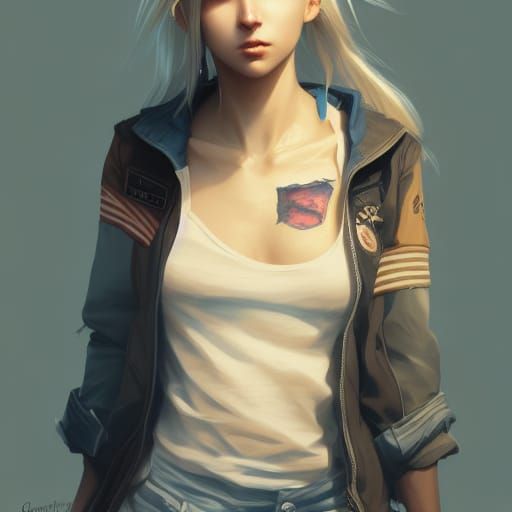 Mysterious Peach: Anime Girl in Detailed Concept Art