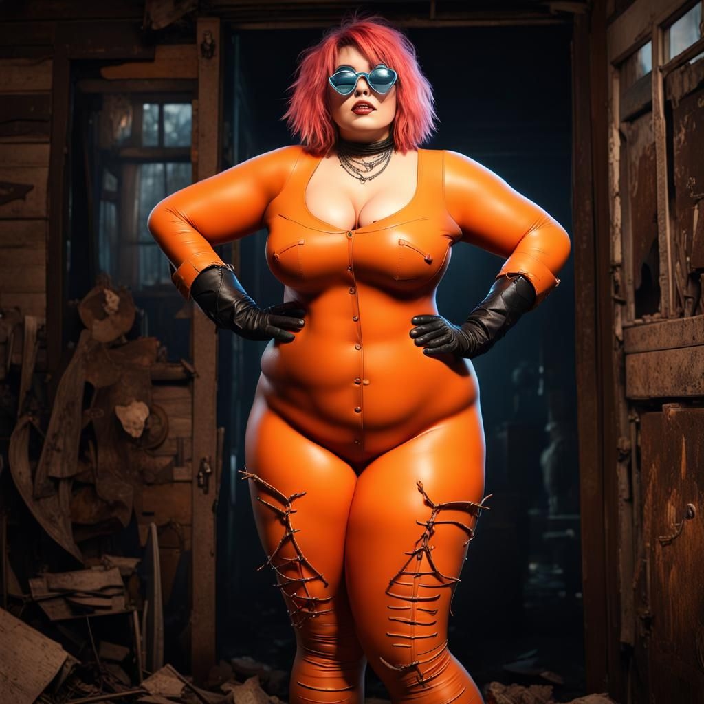 Playful Punk Woman in Haunted Ghost Town