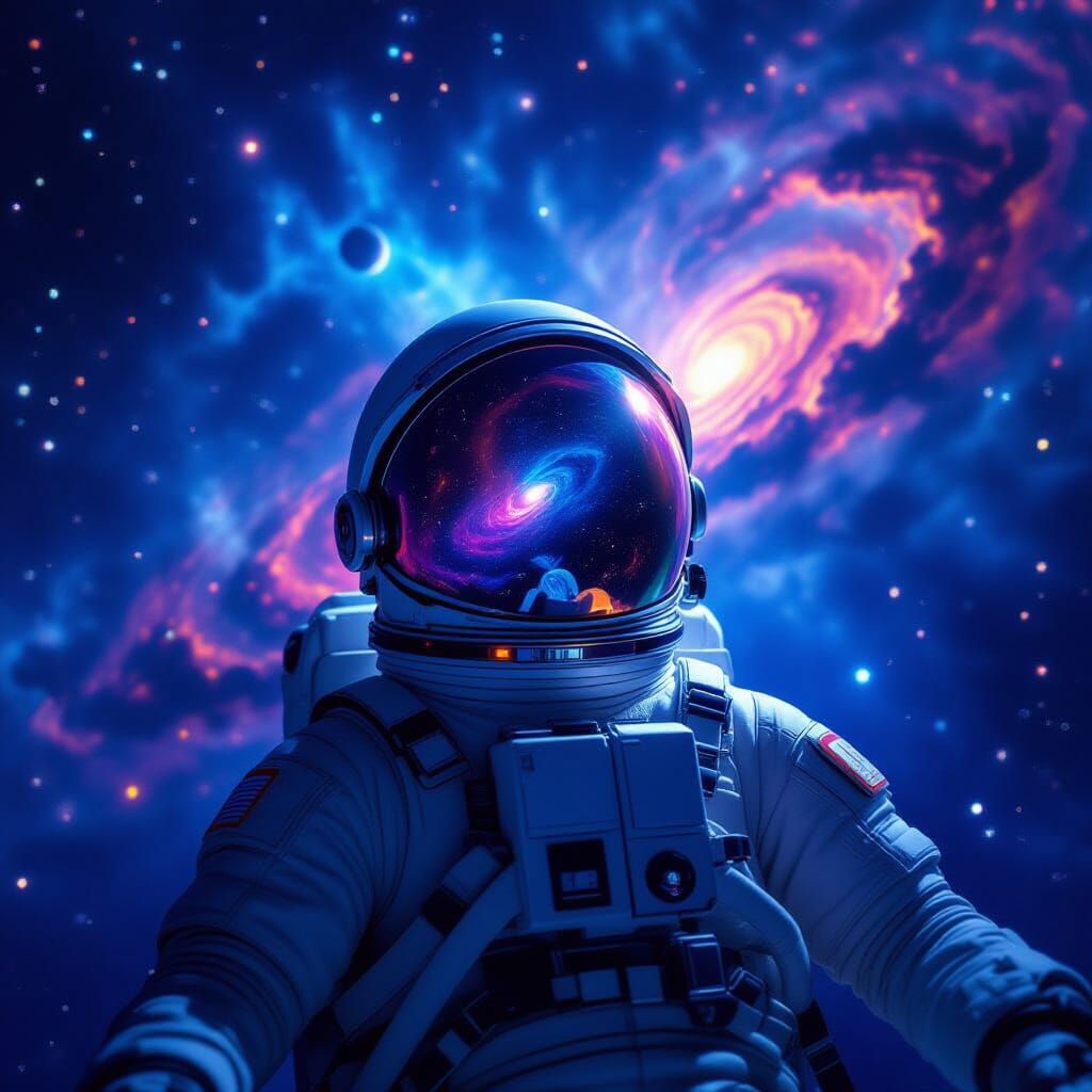 Astronaut Adrift in Nebula, Cosmic Horror Style