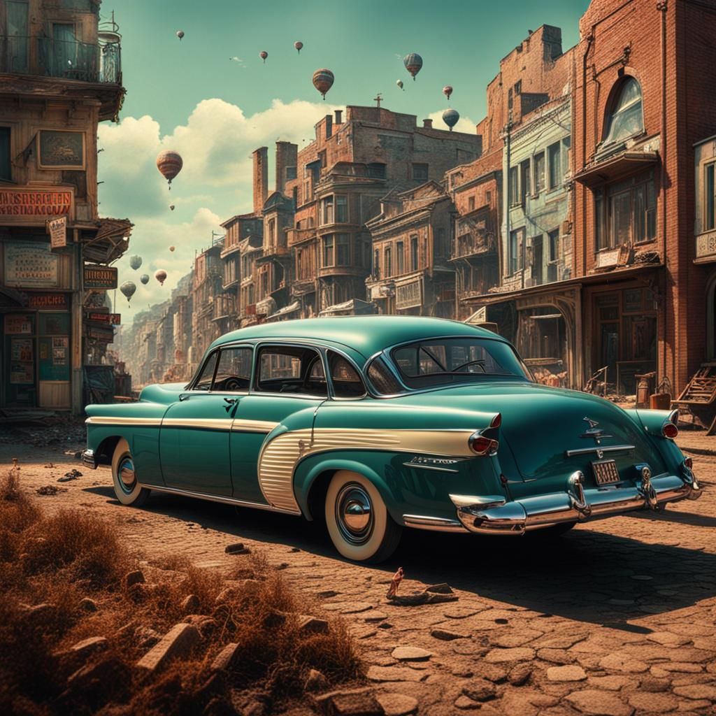 Surreal Cinematic Nostalgia: A Dreamlike Scene