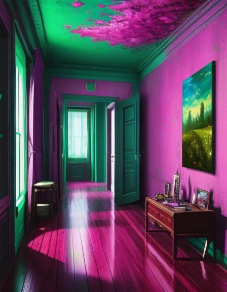 Fantasy Room: Acrylic Impressionism in Mixed Media