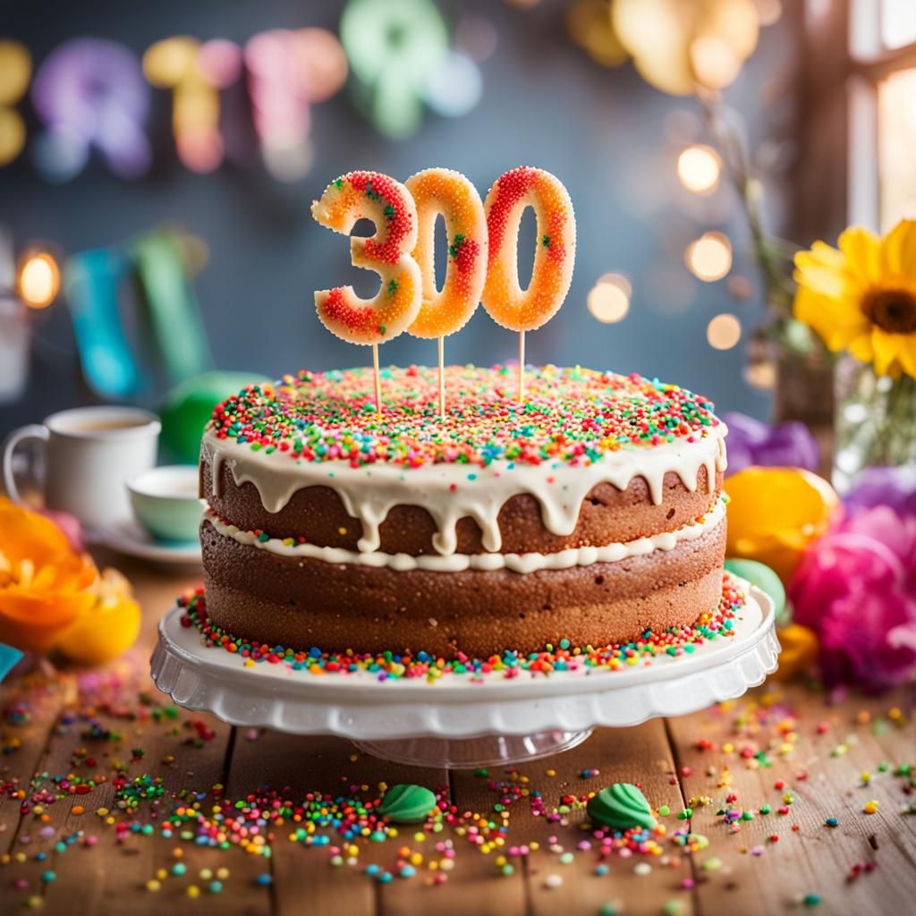 Celebratory Cake with Sprinkles in Macro Food Photography