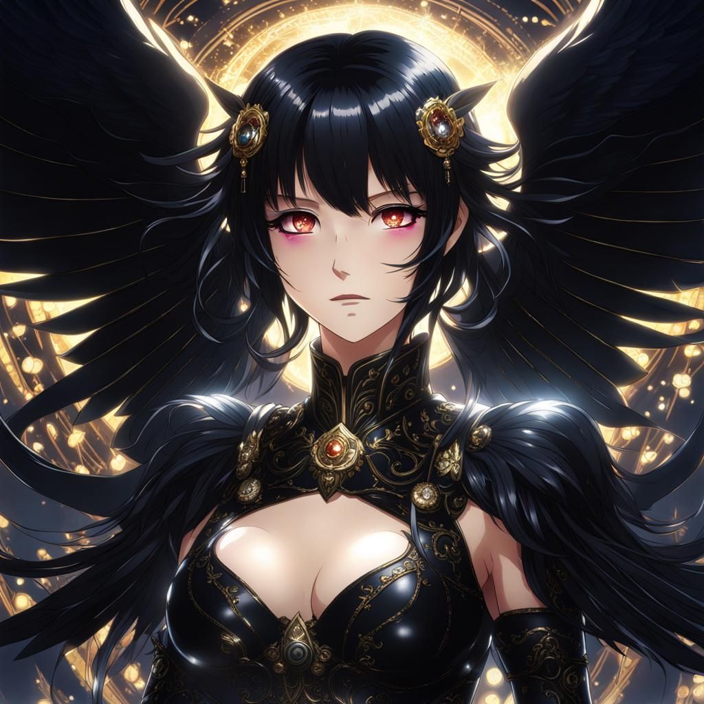 Dark Angel Girl with Aura of Darkness
