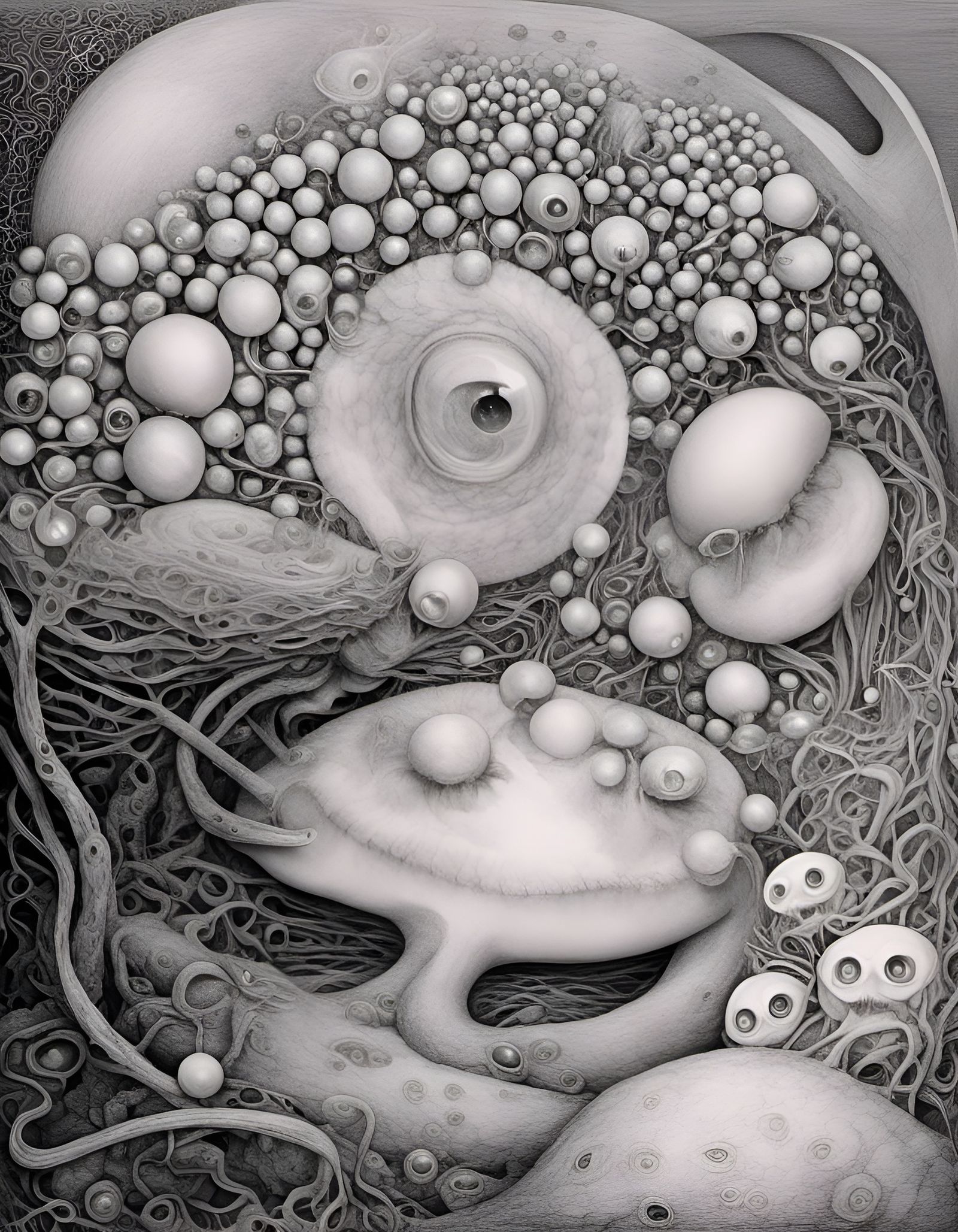 Surreal Eel Landscape Inspired by Art Nouveau