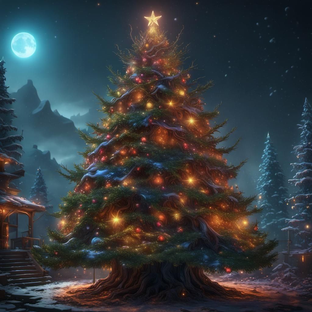 Vibrant Christmas Tree Made of Recycled Material