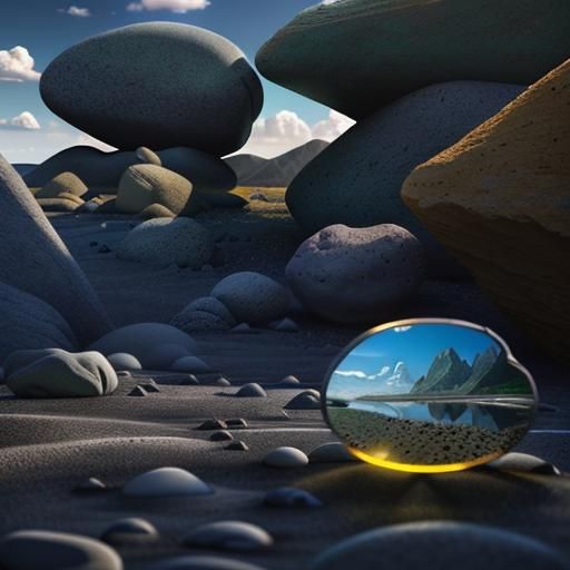 3D Photorealistic Render of Rocks, Stones and Sand