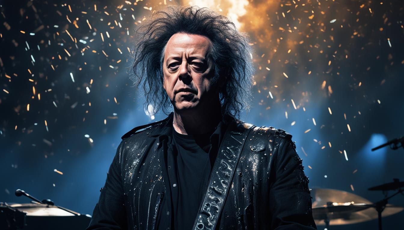 Surreal Portrait Merging Two Musicians in Sci-Fi Style