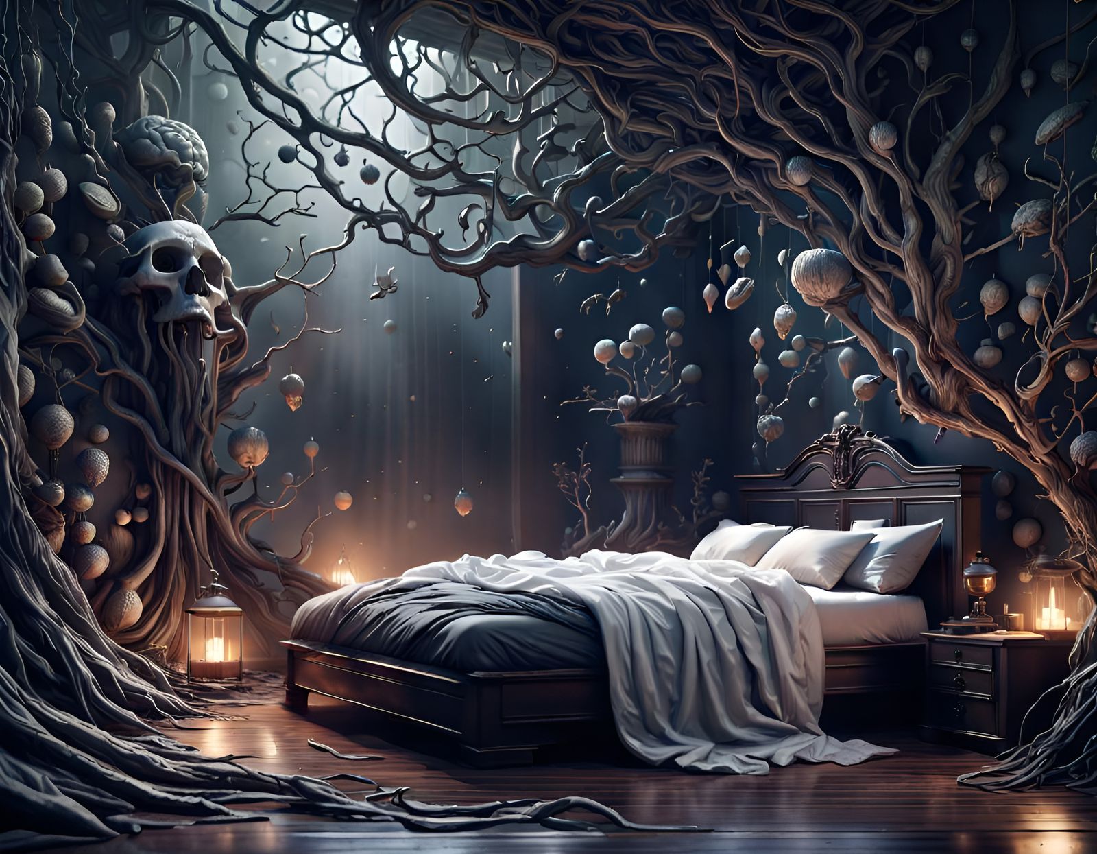 Fantastical Vision Emerging from Darkness: Matte Painting