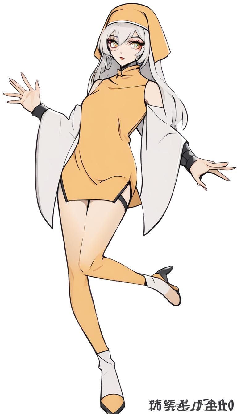 Stylized Nun Character in a Contemporary Style