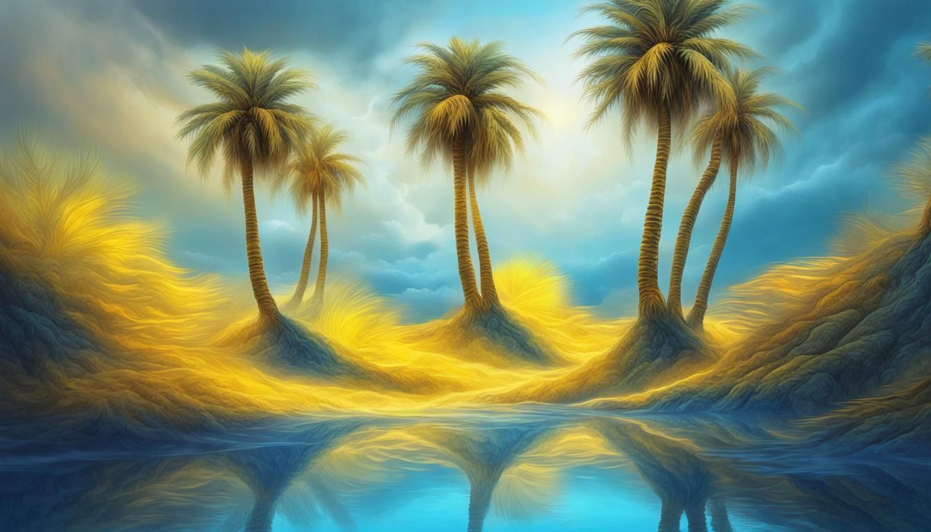 Dream Palm Trees in Surreal Digital Painting