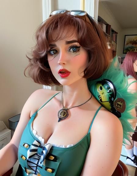 Laura Browny in Costume, Comic Book Style