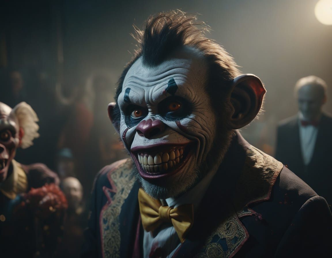 Epic Circus Clown in Noir Jazz Band