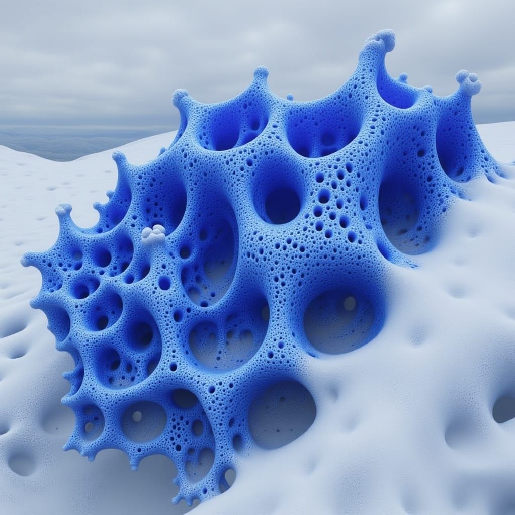 Blue crocuses in snow 2