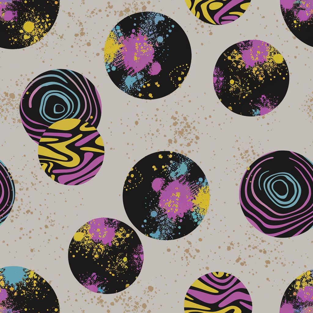 Seamless Circle Pattern with Abstract Details