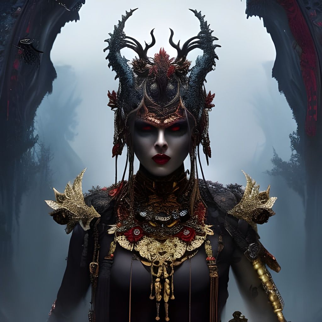 Angry Goth in Voodoo Costume Fantasy Art