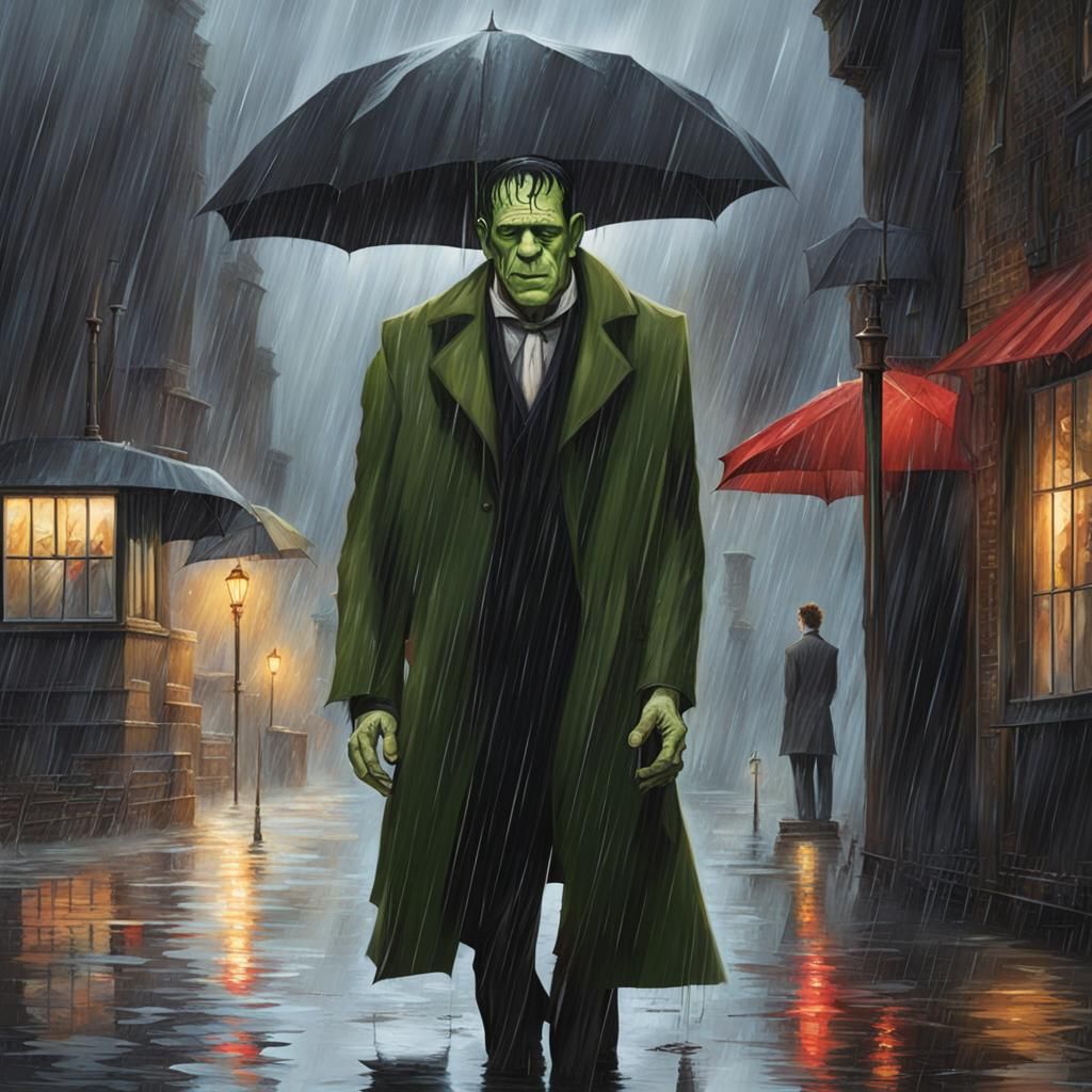 Frankenstein's Monster in the Rain