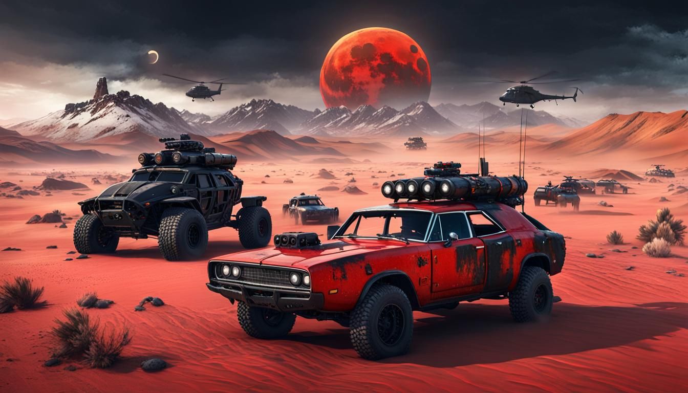 Mad Max Chinook Helicopter in Snowy Desert