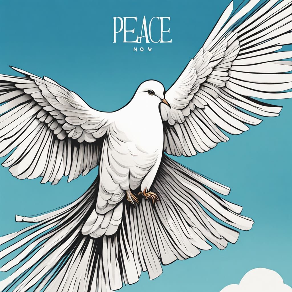 Peaceful Dove in Comic Book Style